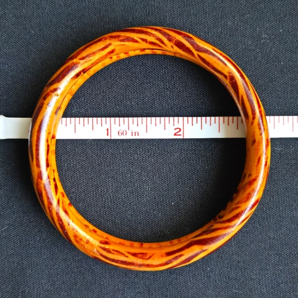 VTG Bangle Bracelets Acrylic, Set of 2 Animal Safari Prints Art Deco 8" - Picture 5 of 5